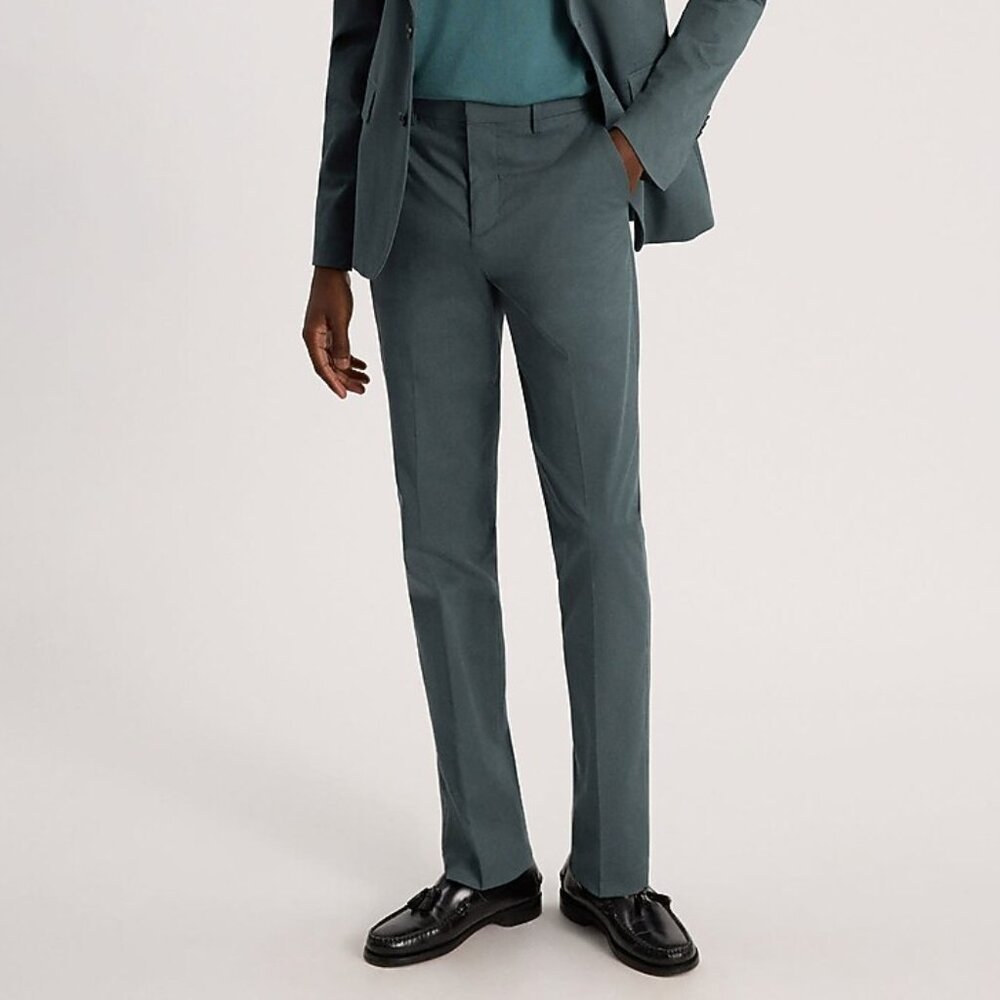EXPRESS MEN'S - Extra Slim Dusty Teal Stretch Cotton Suit Pant - 36x34 - NWT